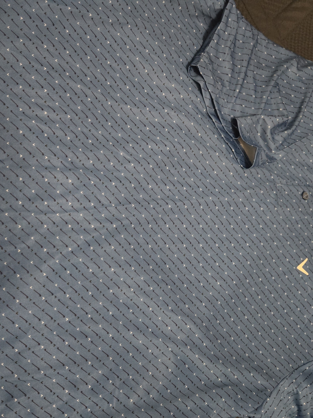 Callaway Blue Short-Sleeve Polo with Micro Dash Pattern